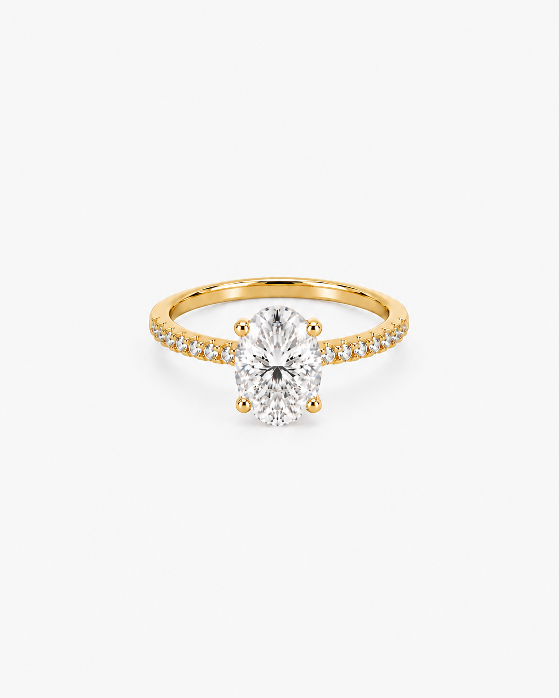 DIAMANT RING OVAL MOISSANITE S925 - GULD