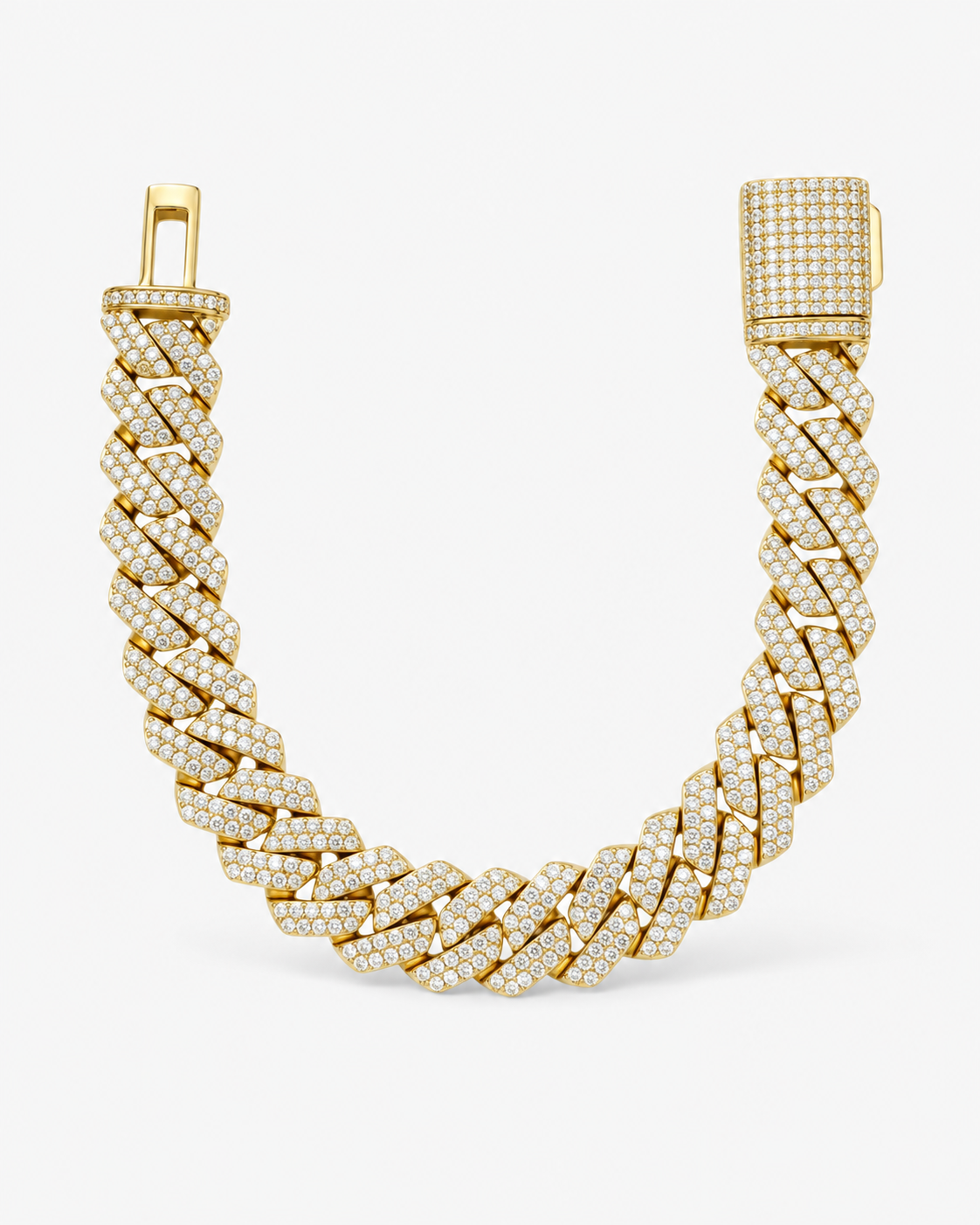 CUBAN ICE ARMBAND MOISSANITE S925 - GULD (Specialbeställning)