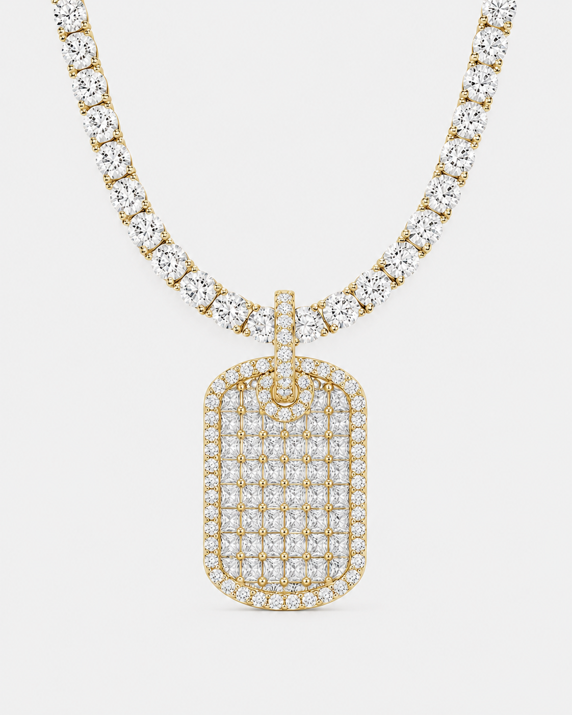 HÄNGSMYCKE DIAMANT BRICKA - GULD