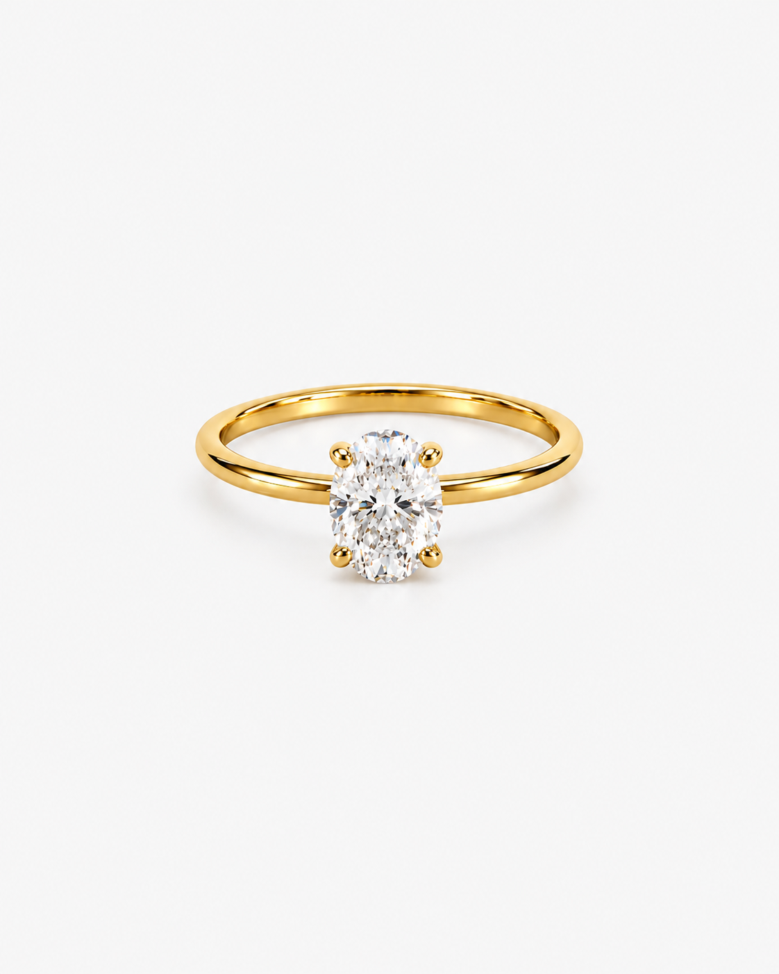 DIAMANT RING OVAL V2 MOISSANITE S925 - GULD