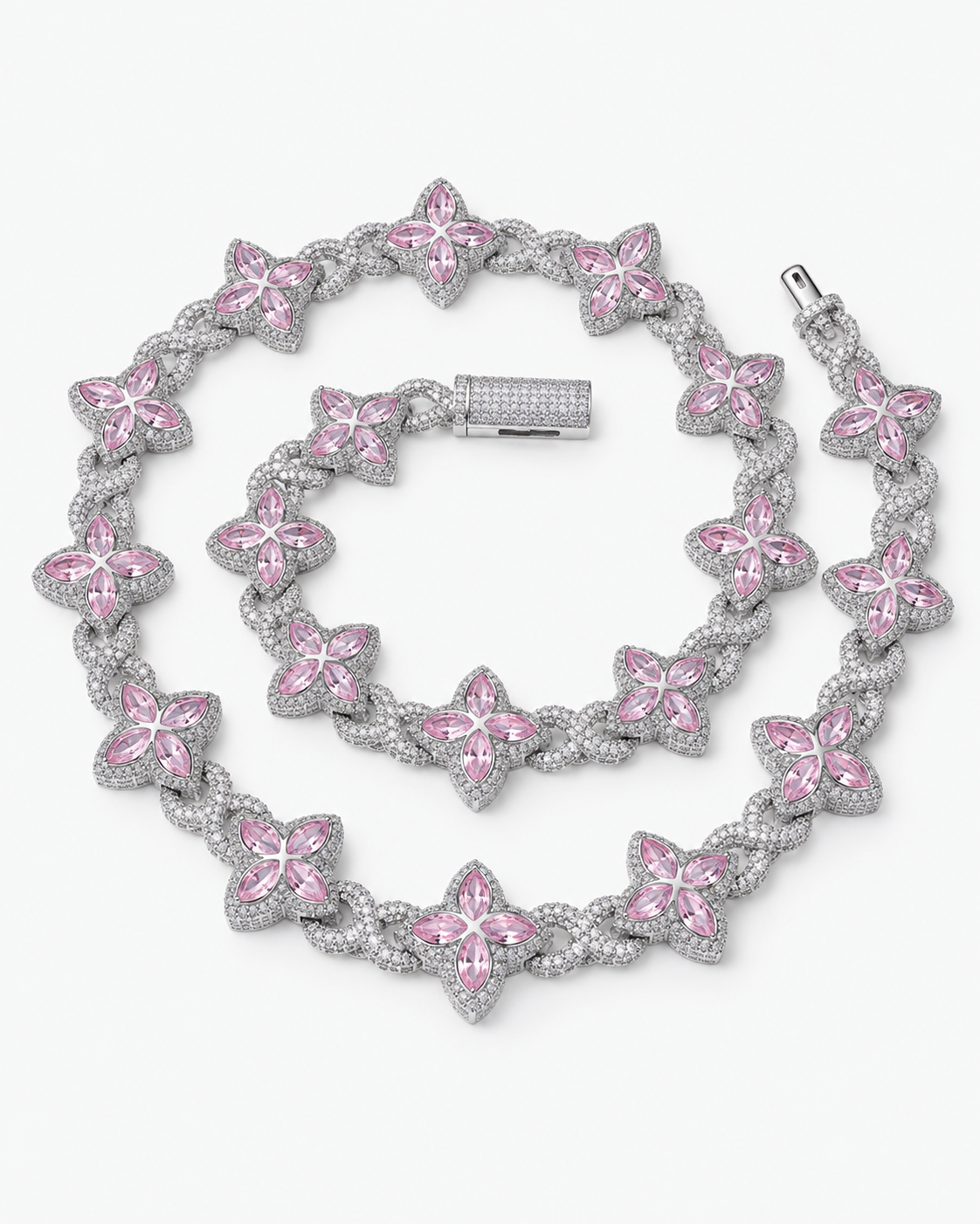 INFINITY FIORI DIAMANT HALSBAND - SILVER/ROSA
