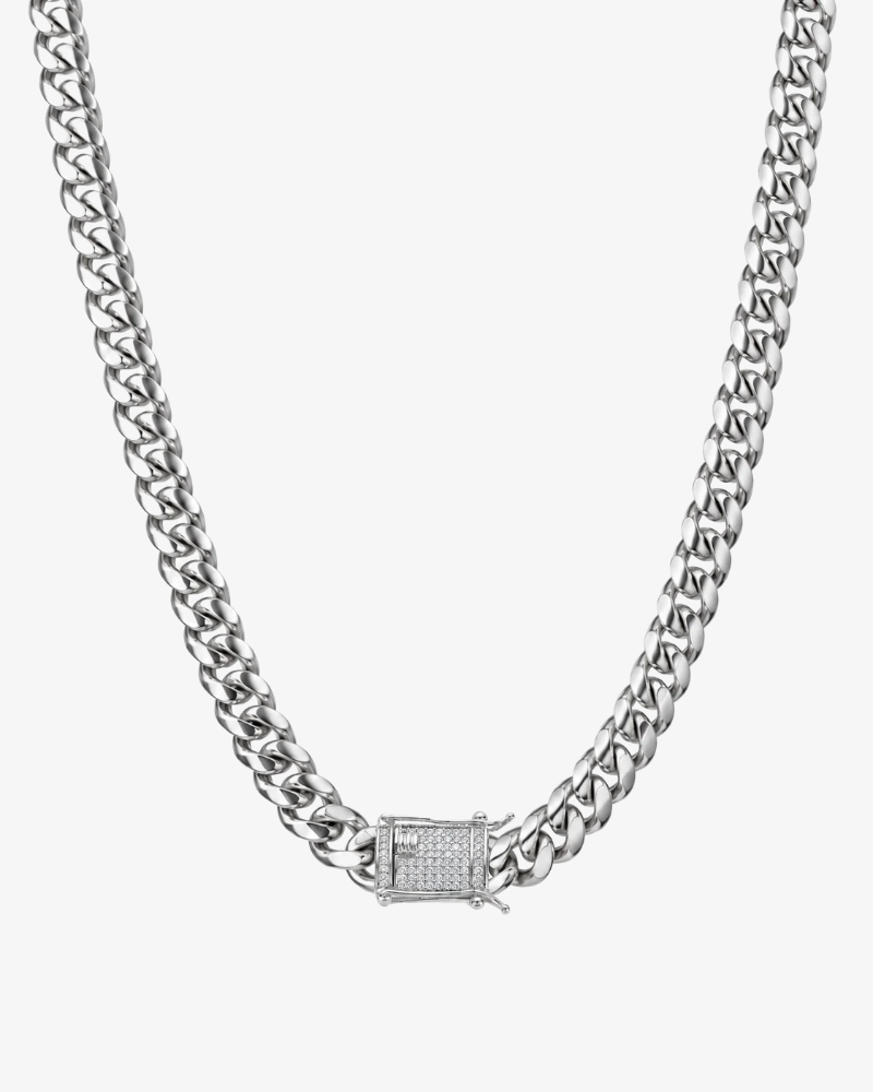 CUBAN HALSBAND LYX - SILVER (10MM)