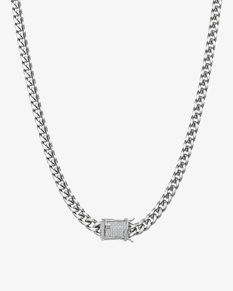 CUBAN HALSBAND LYX - SILVER (6MM)