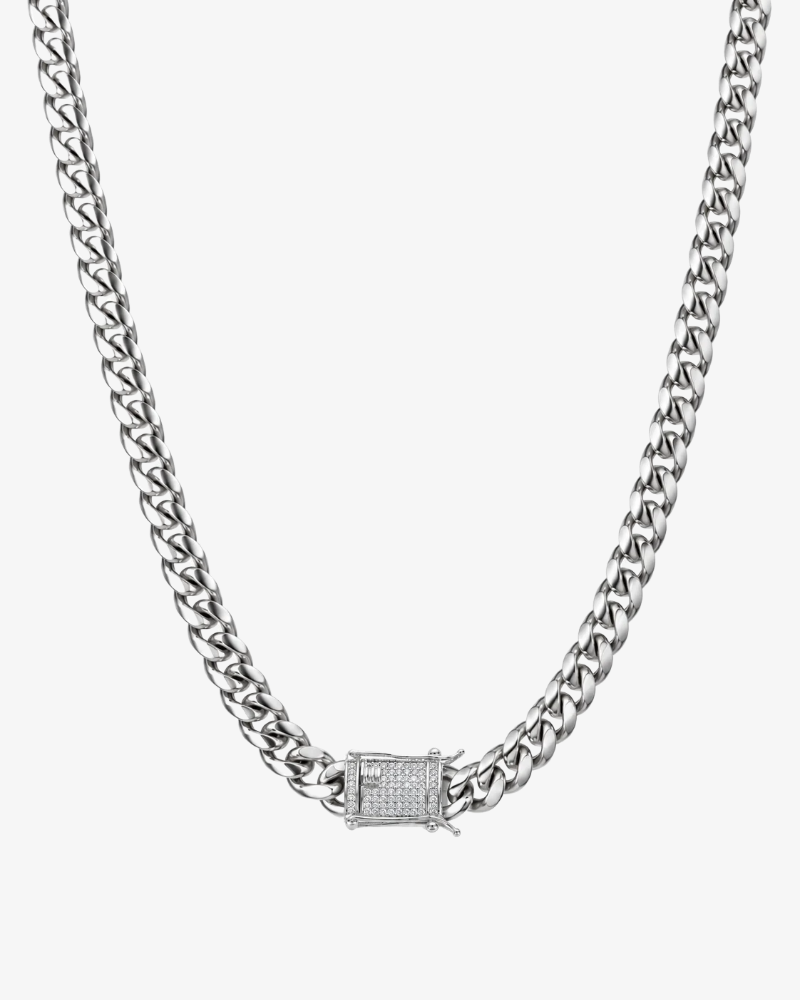 CUBAN HALSBAND LYX - SILVER (8MM)