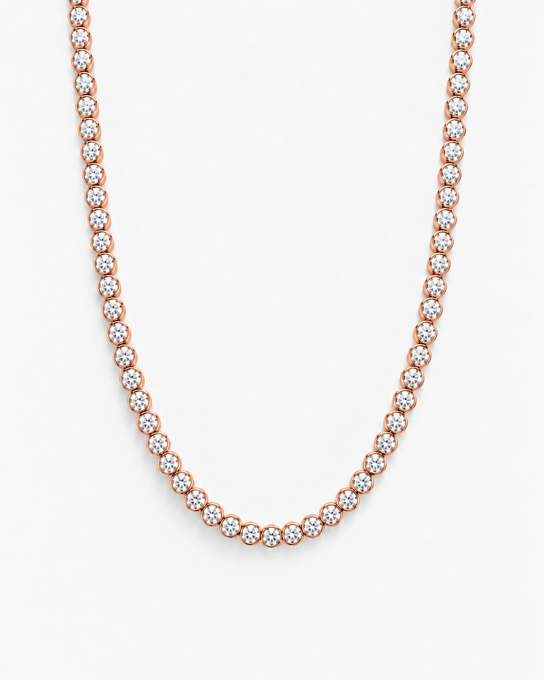 TENNIS PERLA HALSBAND MOISSANITE S925 - ROSÈGULD (Specialbeställning)