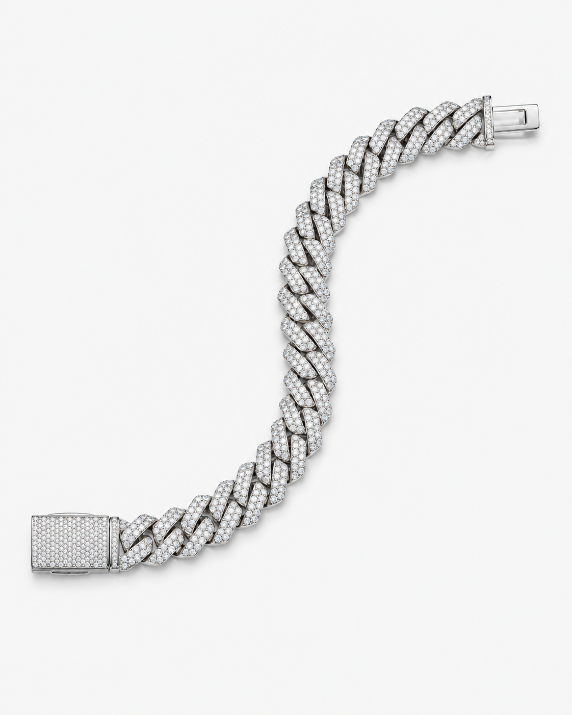 CUBAN ICE ARMBAND MOISSANITE S925 - SILVER (Specialbeställning)