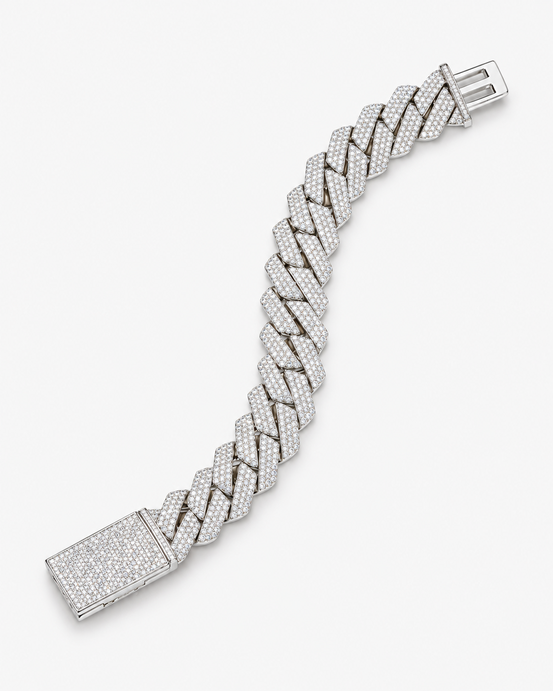 CUBAN ICE ARMBAND MOISSANITE S925 - SILVER (Specialbeställning)