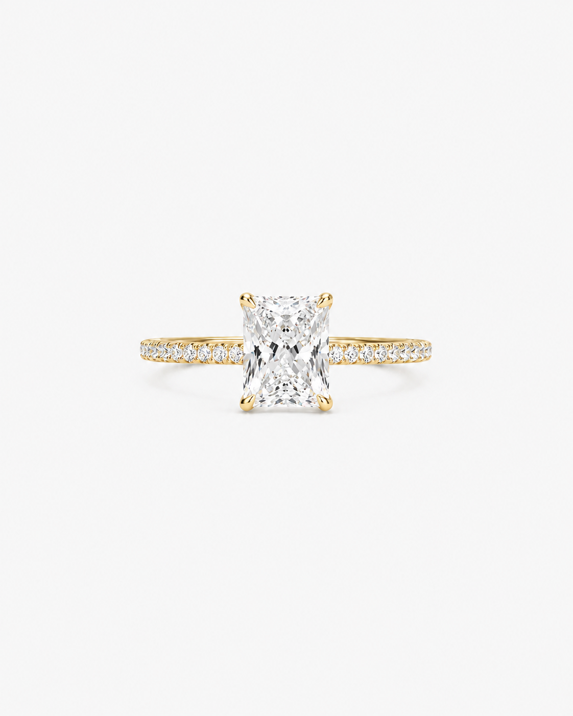 DIAMANT RING RADIANT MOISSANITE S925 - GULD