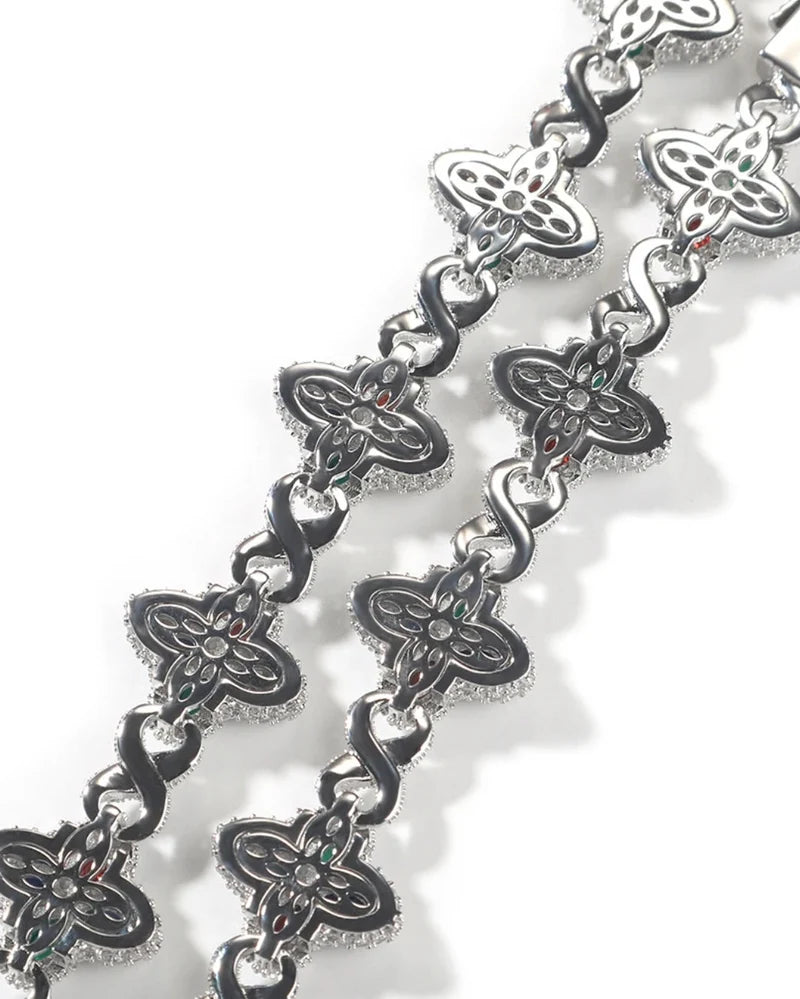 INFINITY FIORI DIAMANT ARMBAND - SILVER/GRÖN