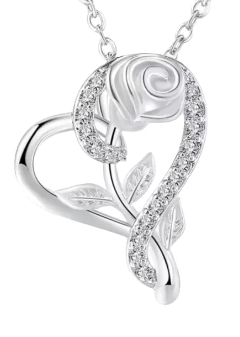 HALSBAND ROSE - SILVER